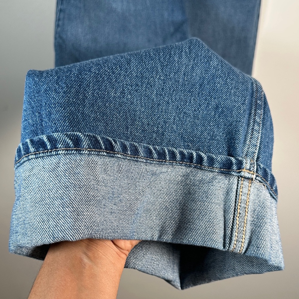 Mango High Waisted Wide Leg Jeans Size 2 | 100% Cotton Button Fly Zipper - Picture 12 of 16
